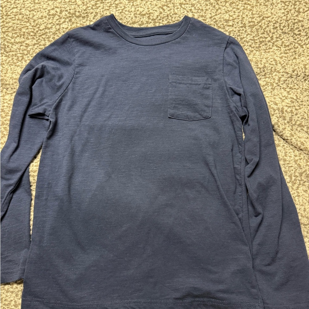Blue Long Sleeve Tee Classic Cotton